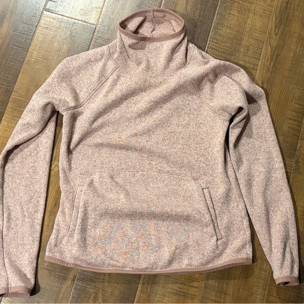 Marled Pink Funnel neck Sweatshirt